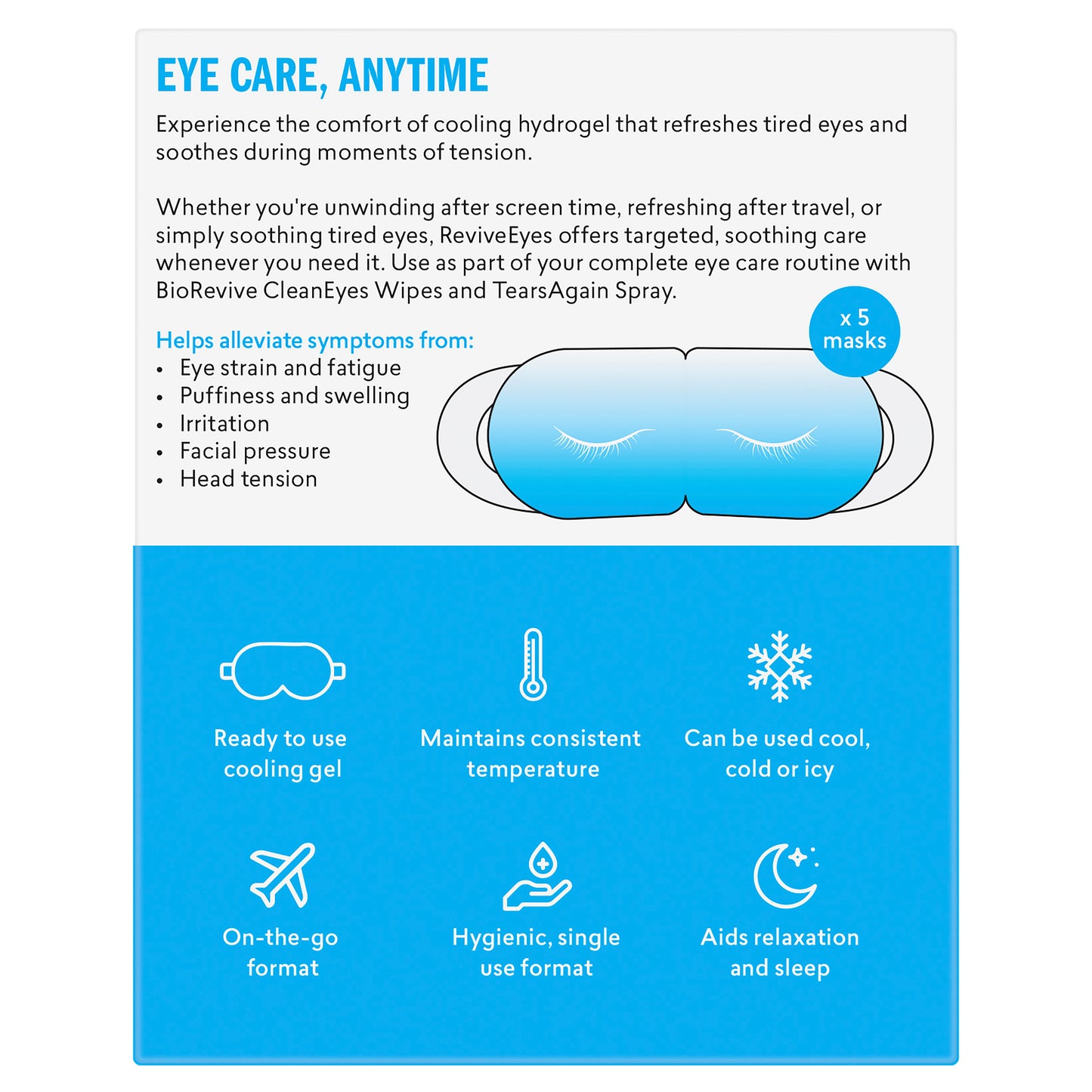 BioRevive ReviveEyes Instant-Cooling Gel Mask