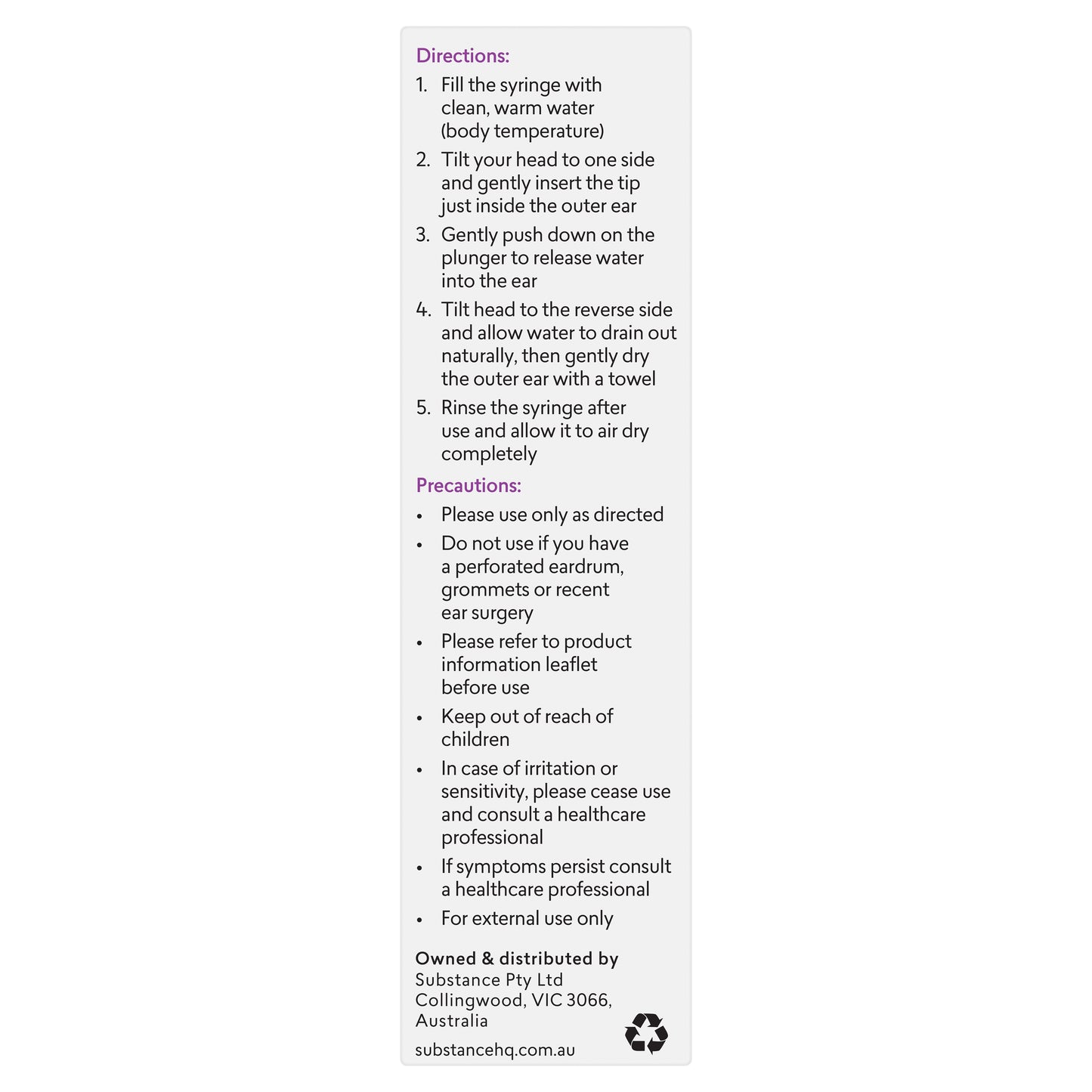 RinseEars - Water Flushing Syringe