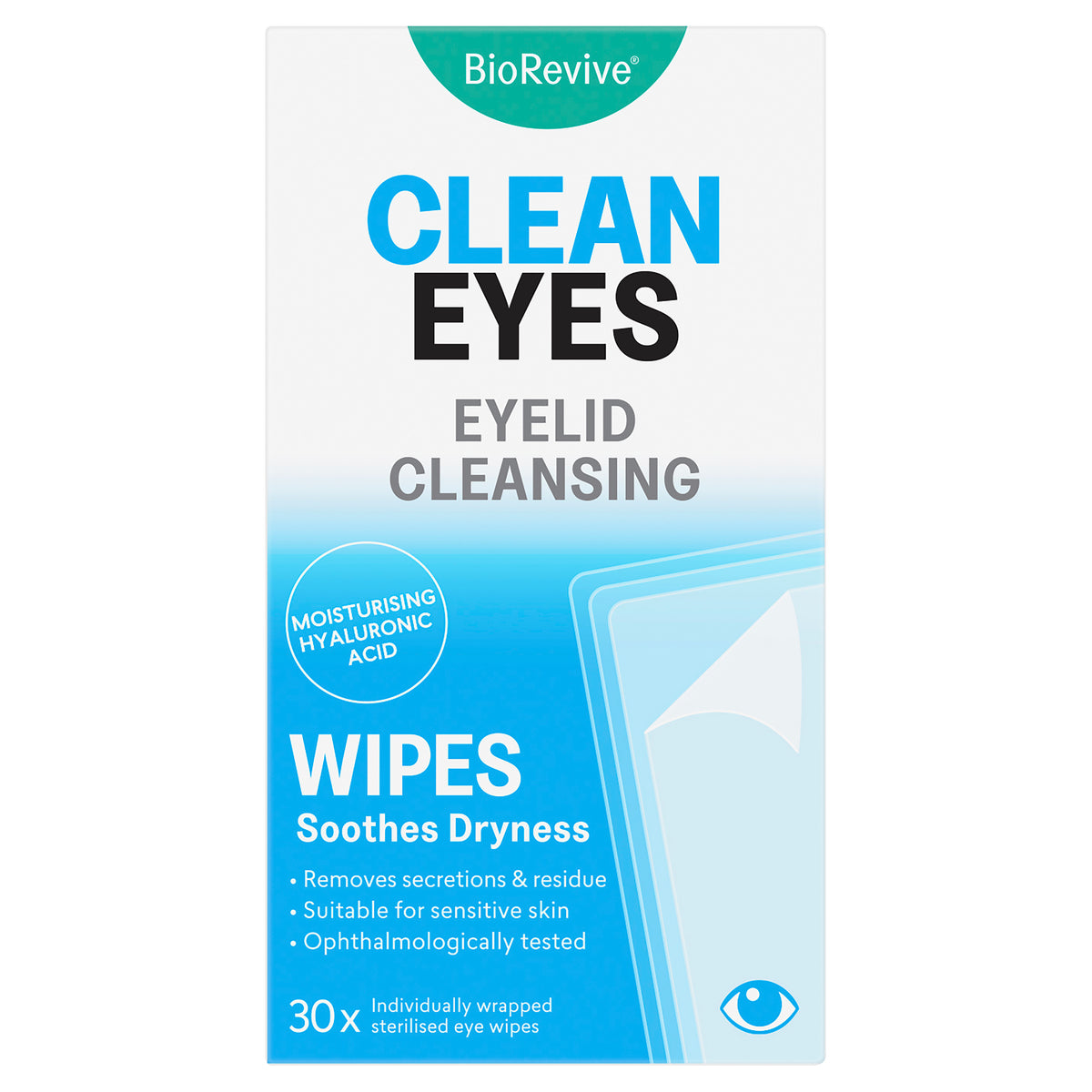 BioRevive CleanEyes Wipes 30 pack