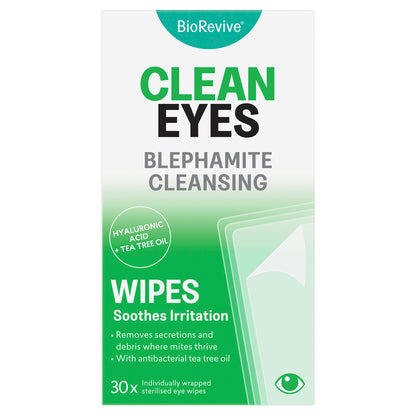 BioRevive CleanEyes Blephamite Cleansing Wipes
