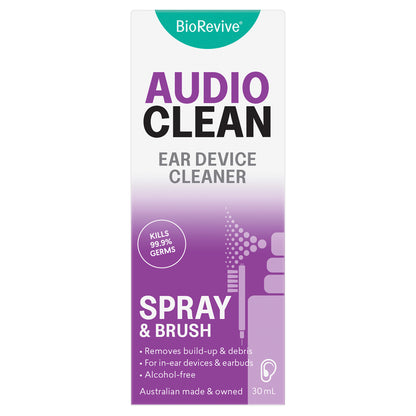 AudioClean - Ear Device Cleaner Spray & Brush