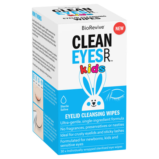 BioRevive CleanEyes Kids Eyelid Cleansing Wipes