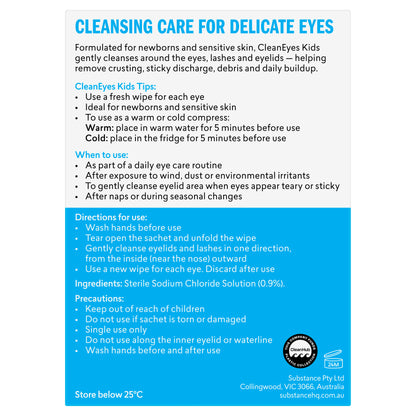 BioRevive CleanEyes Kids Eyelid Cleansing Wipes